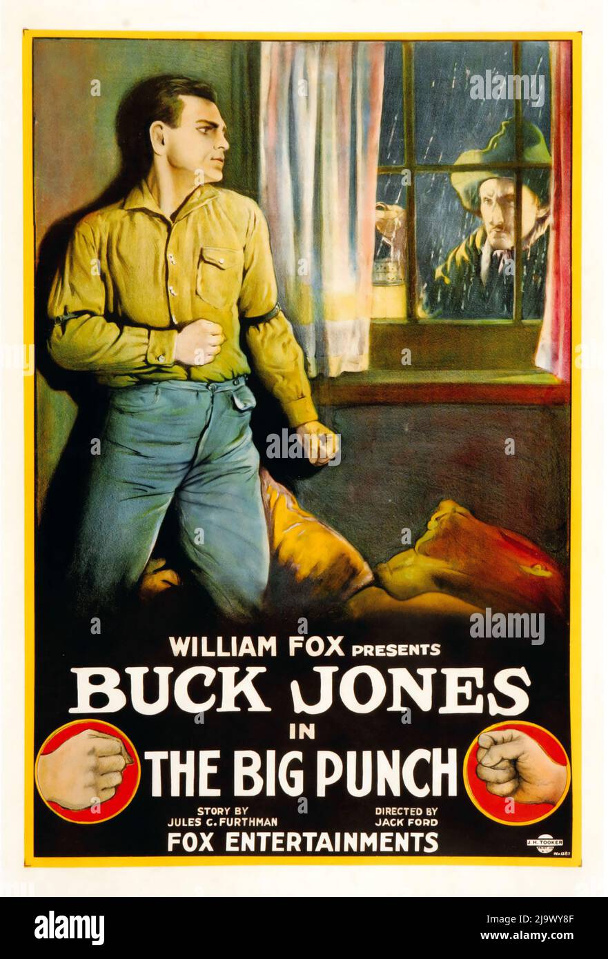 Buck Jones in the Big Punch (Fox Film Corporation, 1921). Dieser Film war der zweite Film von Regisseur John Ford für Fox. Stockfoto