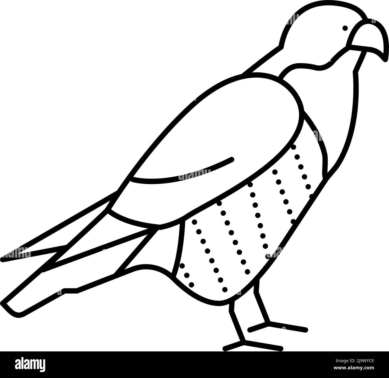 falcon Bird Line Symbol Vektorgrafik Stock Vektor