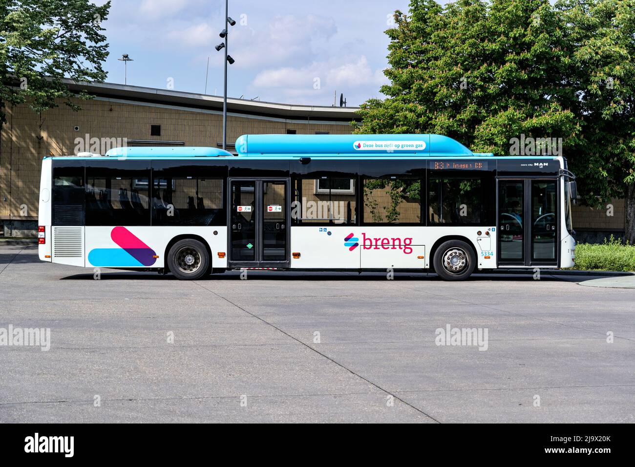 Breng MAN Lion's City CNG Bus am Venlo Hauptbahnhof Stockfoto