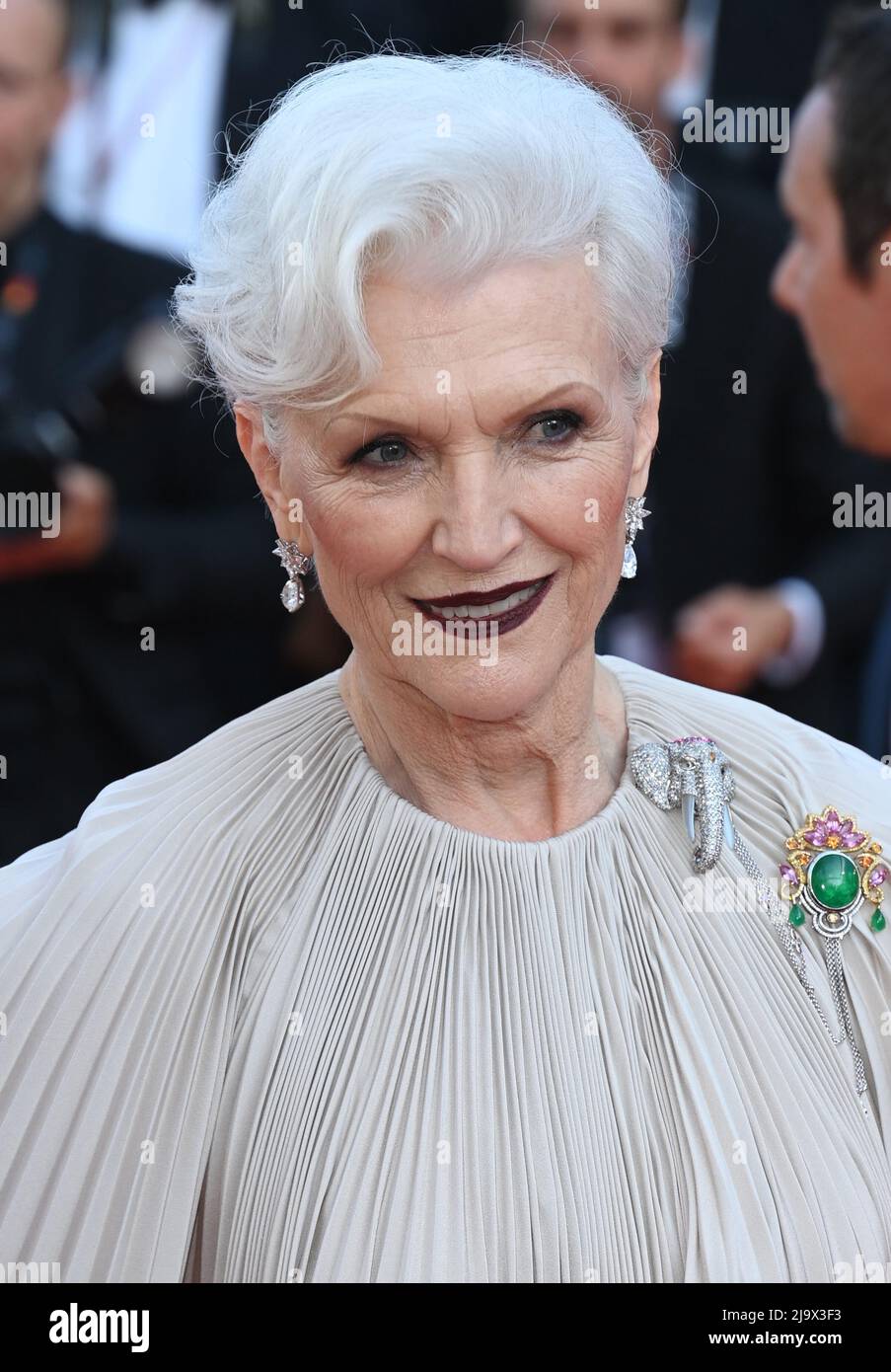 Cannes, Frankreich. Mai 2022. Cannes, Frankreich. Maye Musk besuchte die Elvis-Premiere, Teil des 75. Filmfestivals von Cannes, Palais de Festival, Cannes. Quelle: Doug Peters/EMPICS/Alamy Live News Stockfoto