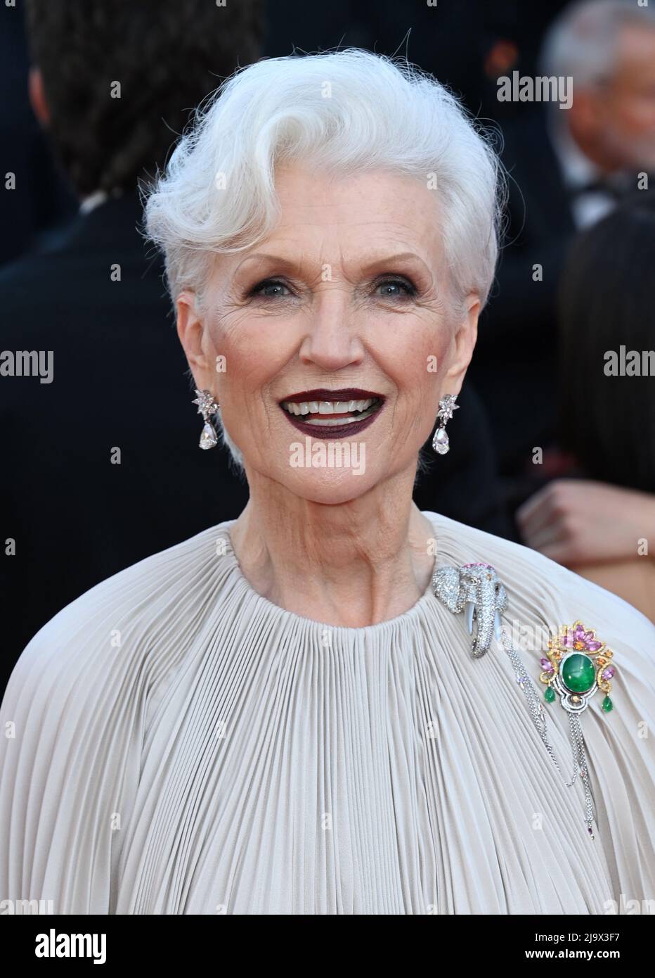 Cannes, Frankreich. Mai 2022. Cannes, Frankreich. Maye Musk besuchte die Elvis-Premiere, Teil des 75. Filmfestivals von Cannes, Palais de Festival, Cannes. Quelle: Doug Peters/EMPICS/Alamy Live News Stockfoto