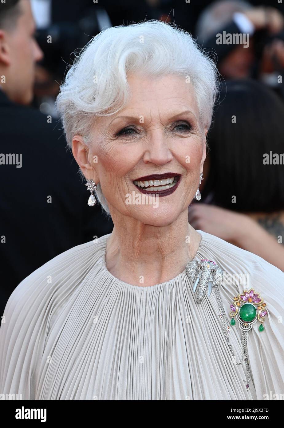 Cannes, Frankreich. Mai 2022. Cannes, Frankreich. Maye Musk besuchte die Elvis-Premiere, Teil des 75. Filmfestivals von Cannes, Palais de Festival, Cannes. Quelle: Doug Peters/EMPICS/Alamy Live News Stockfoto