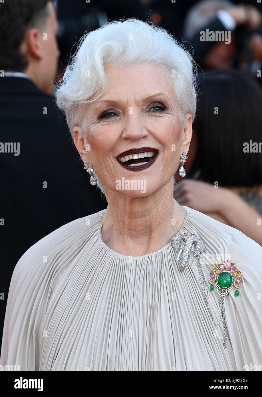 Cannes, Frankreich. Mai 2022. Cannes, Frankreich. Maye Musk besuchte die Elvis-Premiere, Teil des 75. Filmfestivals von Cannes, Palais de Festival, Cannes. Quelle: Doug Peters/EMPICS/Alamy Live News Stockfoto