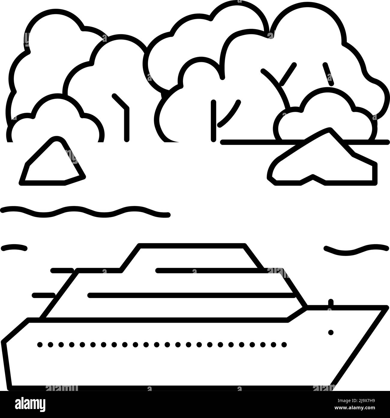 Abbildung des Symbols für tropische Kreuzfahrt-Ferien Stock Vektor
