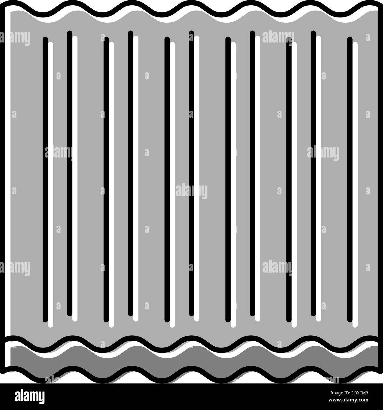 Abbildung des Symbols für die Farbe von Wellpappe aus Asbest Stock Vektor