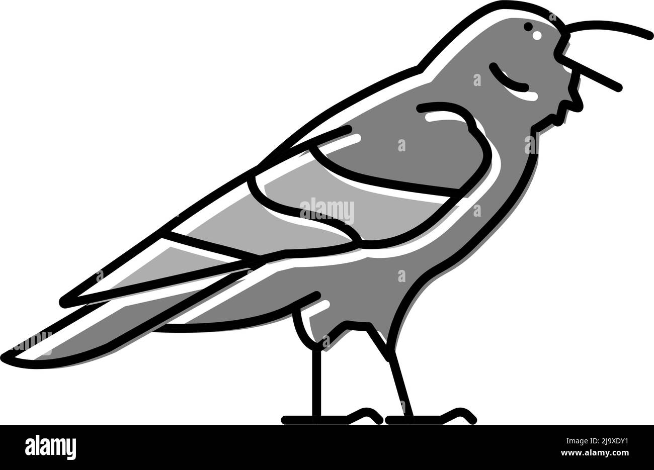 rabenvögel Farbe Symbol Vektor Illustration Stock Vektor