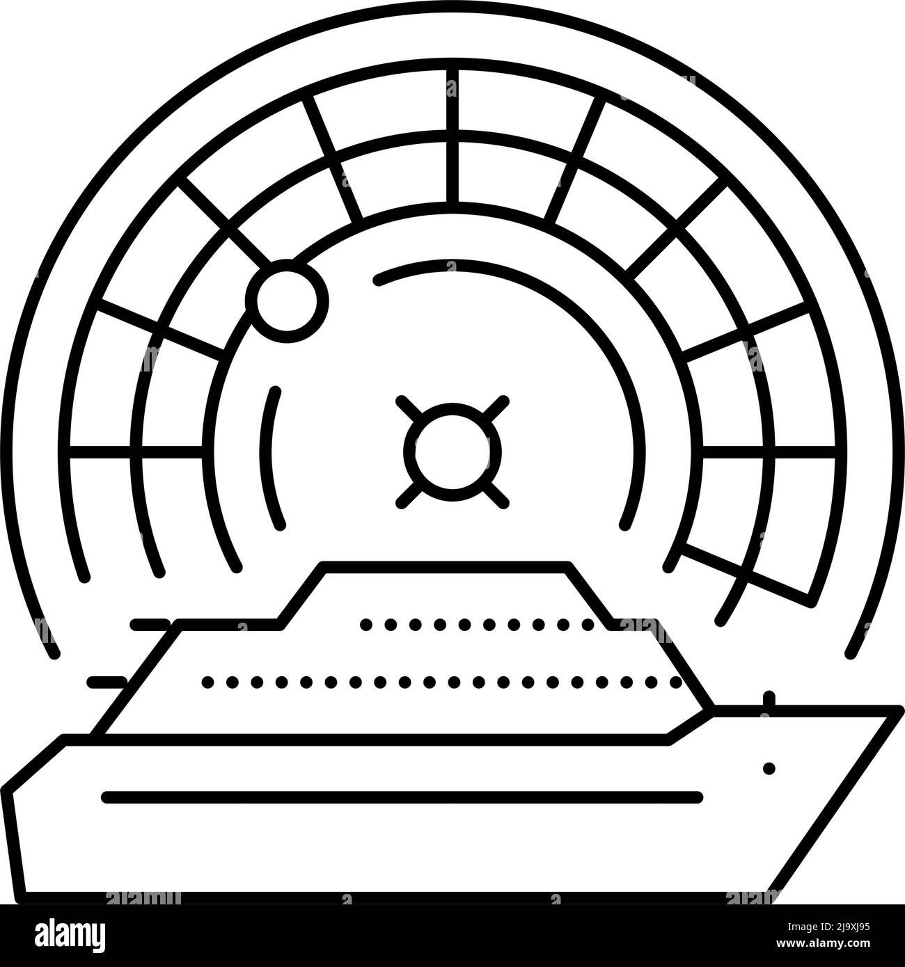 casino Kreuzfahrt Linie Symbol Vektor Illustration Stock Vektor