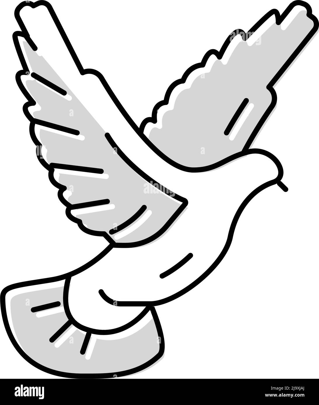 Abbildung des Symbols für fliegende Tauben Stock Vektor