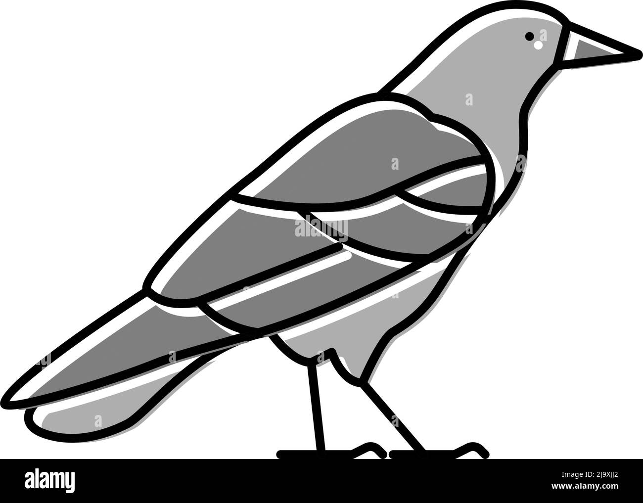 Vektorgrafik für Symbole in Krähenvogelfarben Stock Vektor