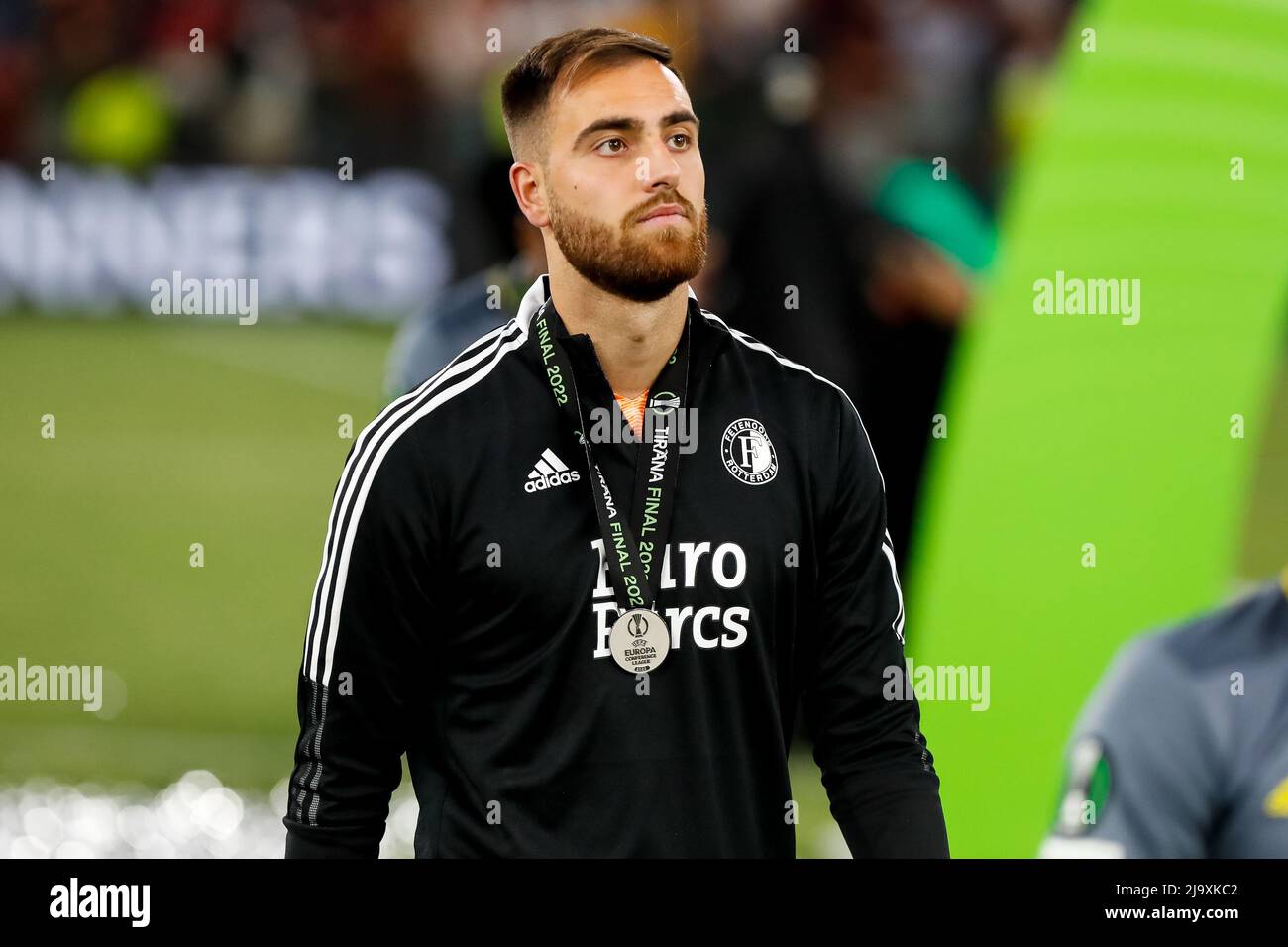 TIRANA, ALBANIEN - 25. MAI: Valentin Cojocaru von Feyenoord während des UEFA Europa Conference League Finales zwischen AS Roma und Feyenoord in der National Arena am 25. Mai 2022 in Tirana, Albanien (Foto: Nikola Krstic/Orange Picics) Credit: Orange Pics BV/Alamy Live News Stockfoto