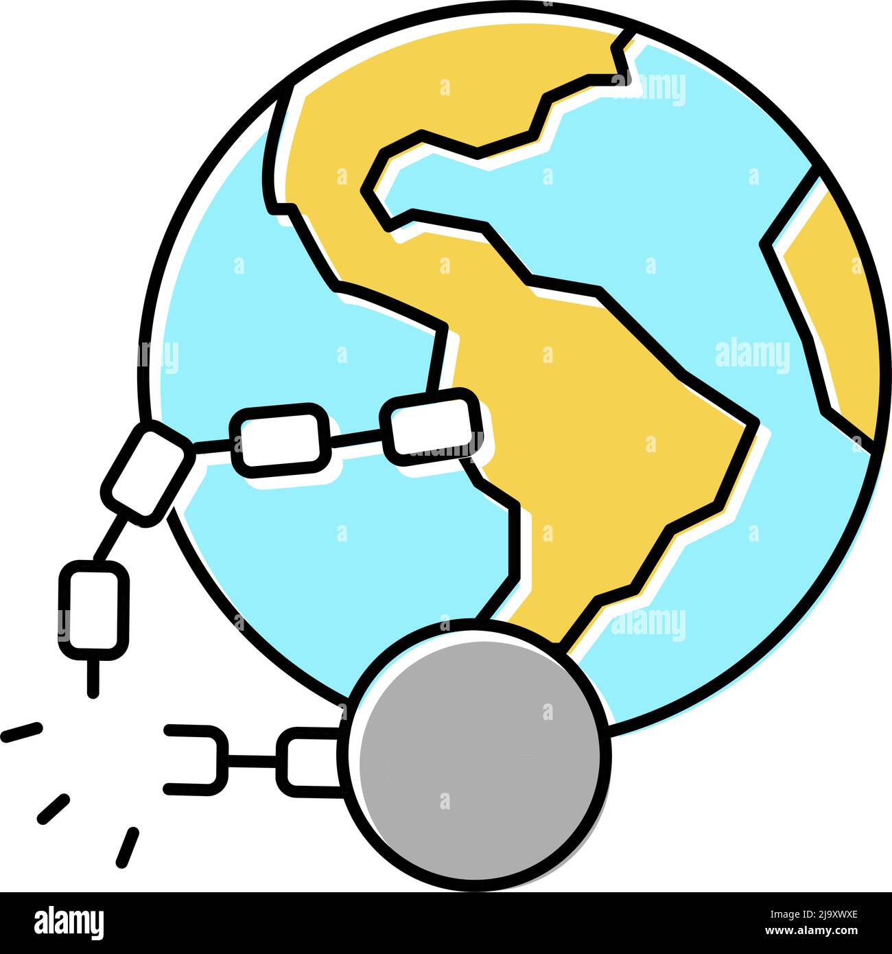 dekolonisierung soziale Problem Farbe Symbol Vektor Illustration Stock Vektor