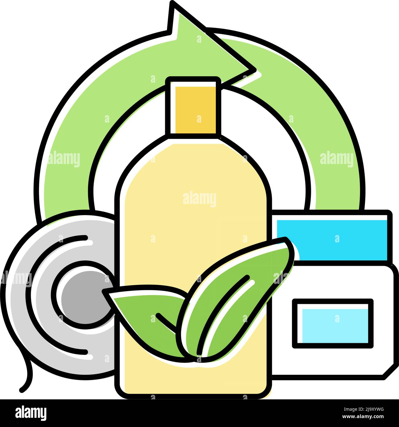 Vektorgrafik für Symbole in Öko-Kunststoff-Farben Stock Vektor