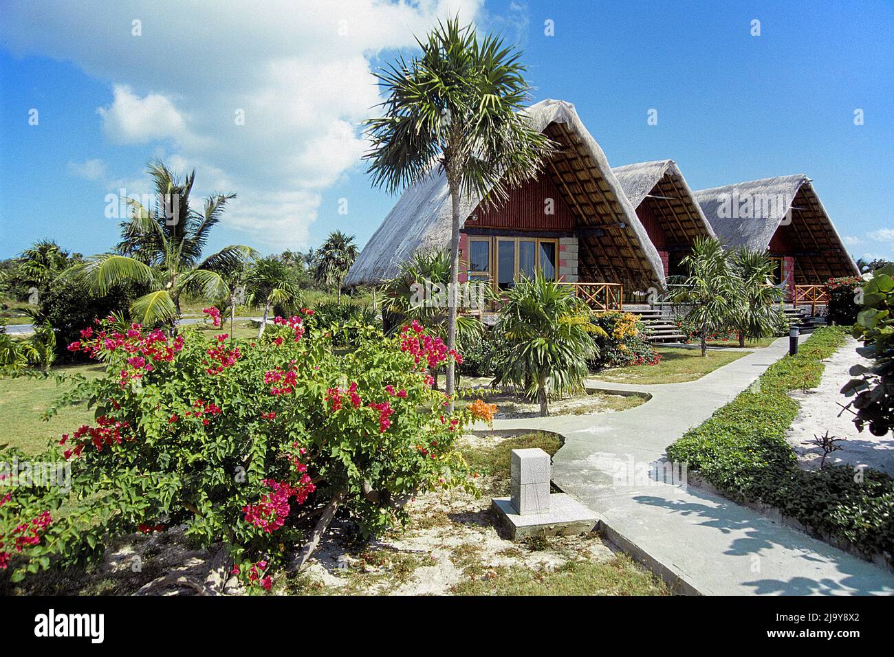 Strandhäuser im Lindamar Resort, Cayo Largo, Kuba, Karibik | Strandhäuser im Lindamar Resort, Cayo Largo, Kuba, Karibik Stockfoto