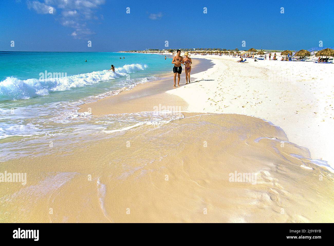 Strandleben bei Cayo Largo, Kuba, Karibik | Strandleben in Cayo Largo, Kuba, Karibik Stockfoto