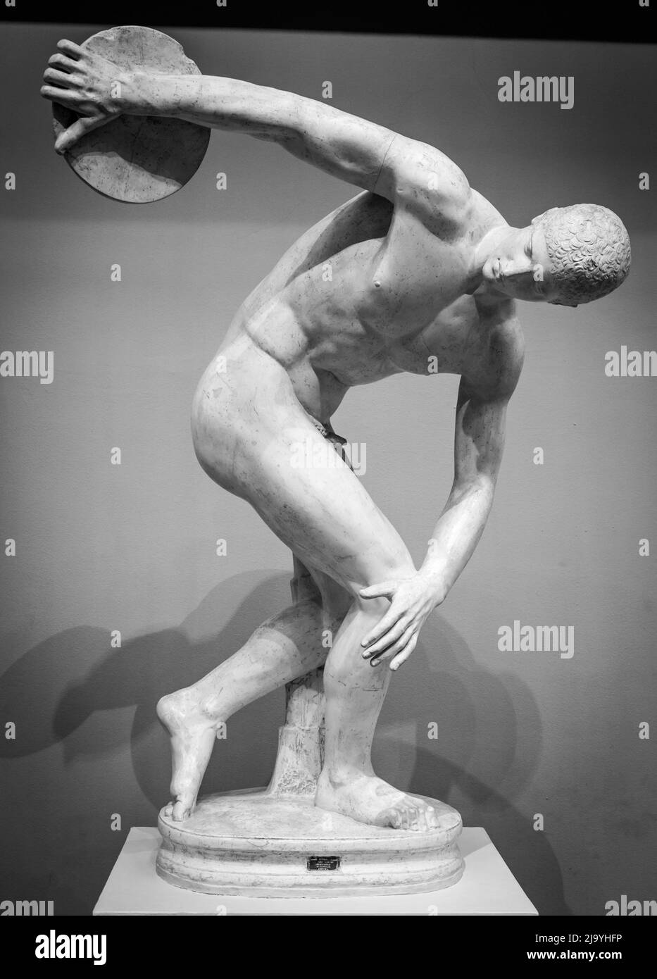 Discobolus römische klassische antike Skulptur. Stockfoto