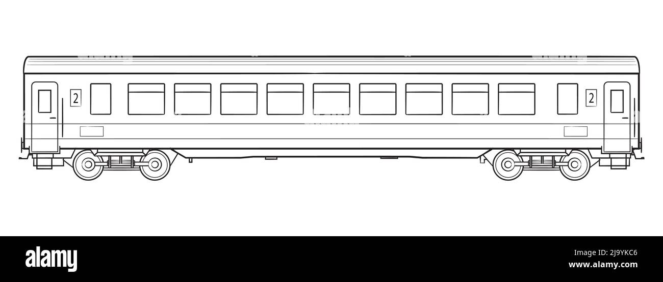Eisenbahnpersonenwagen - Darstellung des Vektormaterials. Stock Vektor