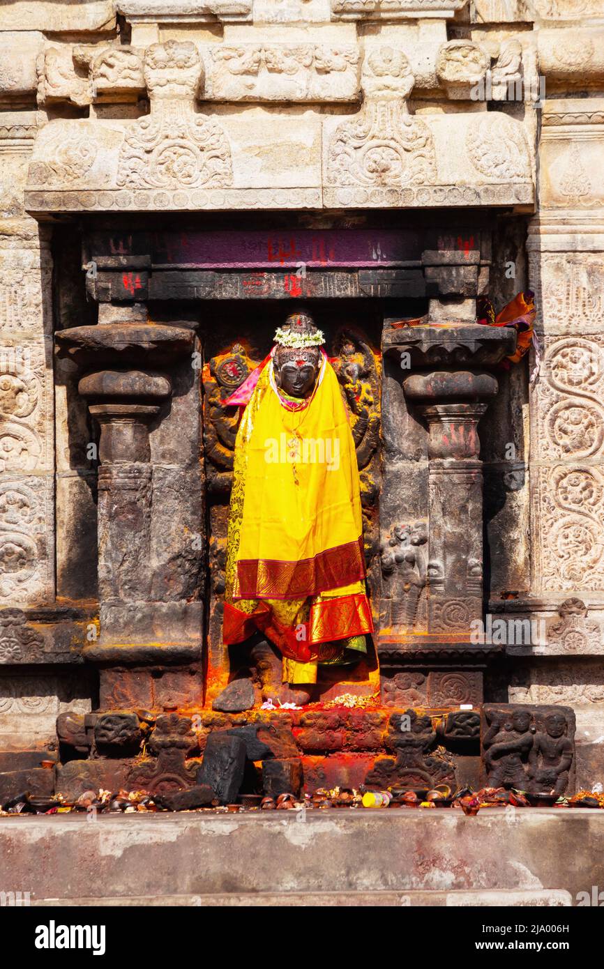 Geschnitztes Idol der Hindu-Göttin im Nataraja-Tempel, Chidambaram, Tamilnadu, Indien Stockfoto