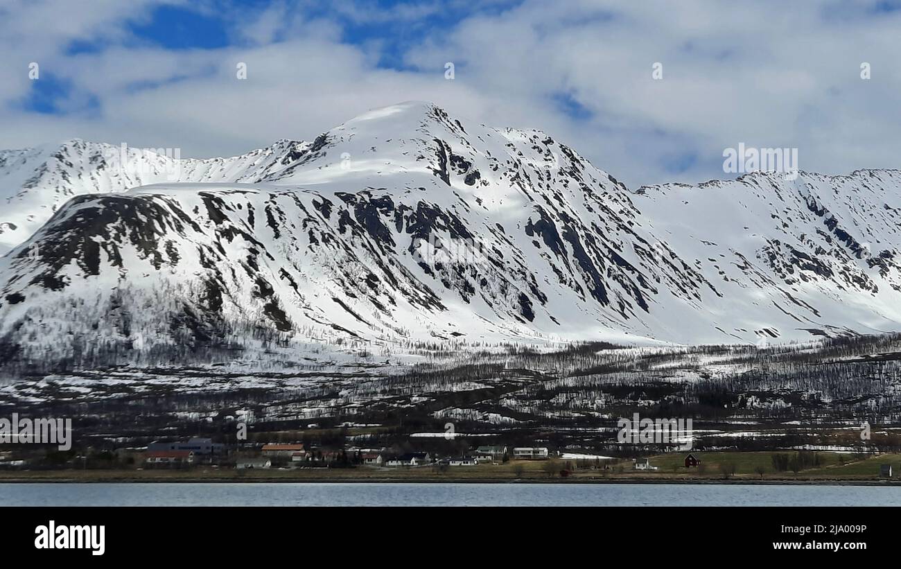 Angeln in Norwegen, Fjord und Bergen im Mai Stockfoto