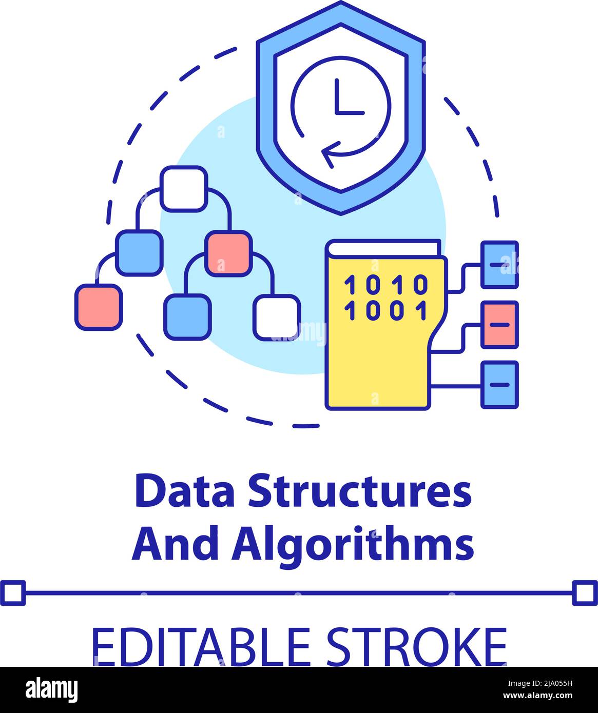 Symbol für das Konzept von Datenstrukturen und Algorithmen Stock Vektor