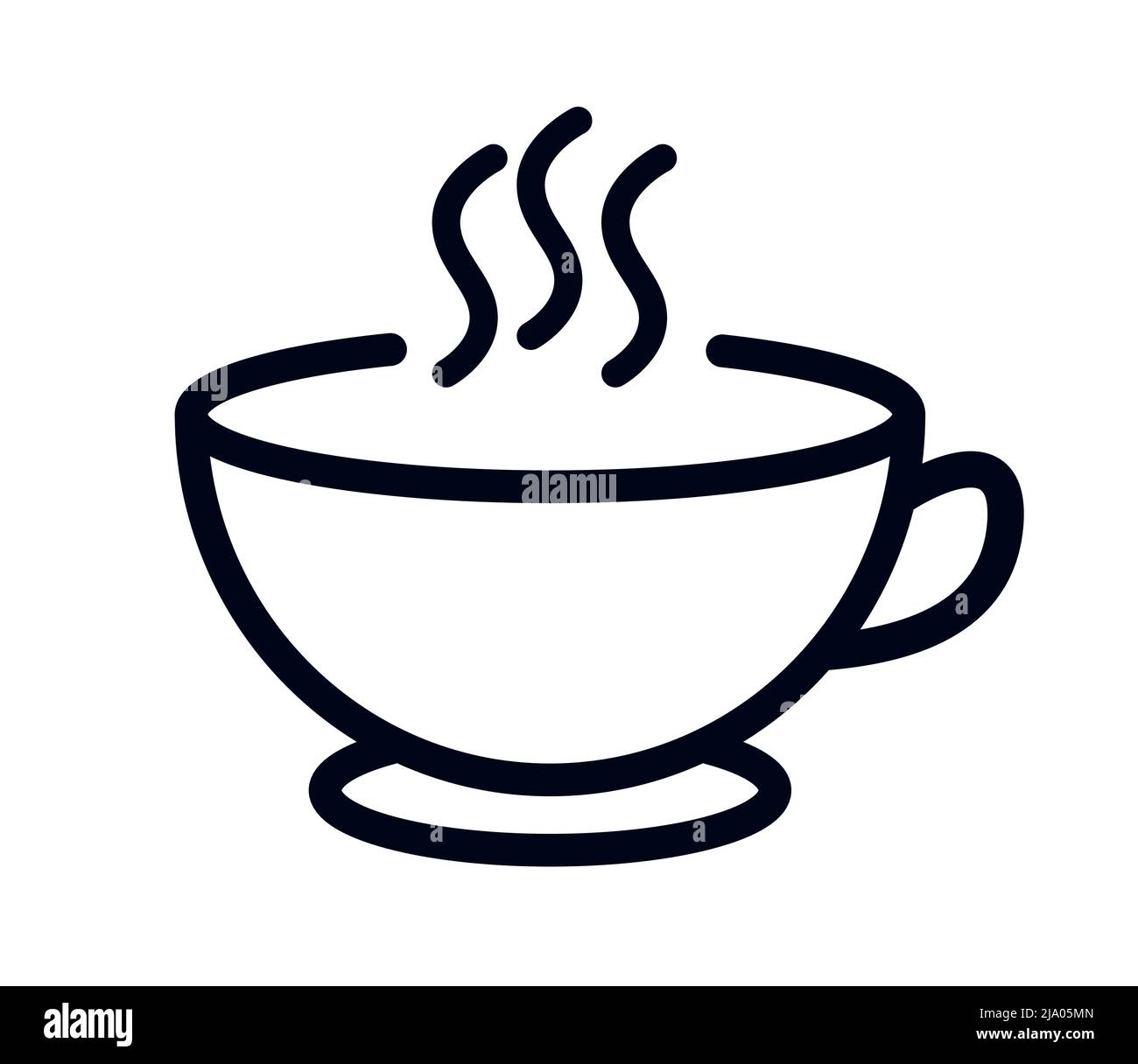 Symbol für die Vektorgrafik „Schüssel mit heißer Suppe“ oder „Mahlzeit“ Stock Vektor