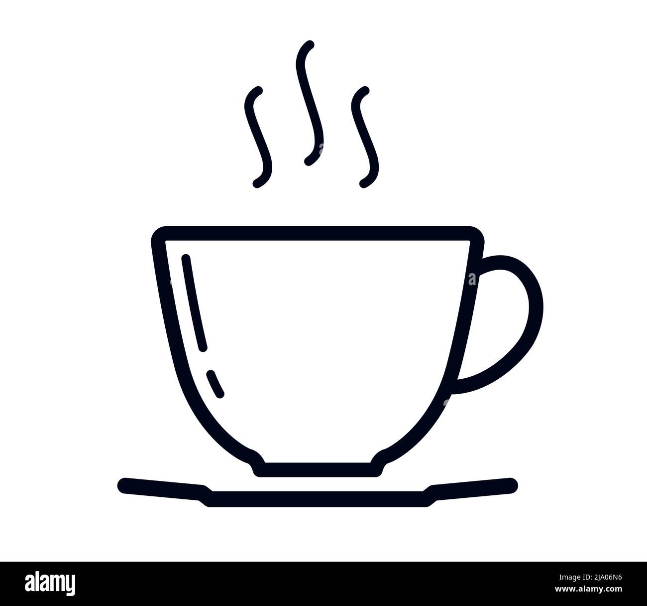 Suppenkaffee oder Tee Linie Kunst Symbol Vektor Illustration Symbol Stock Vektor