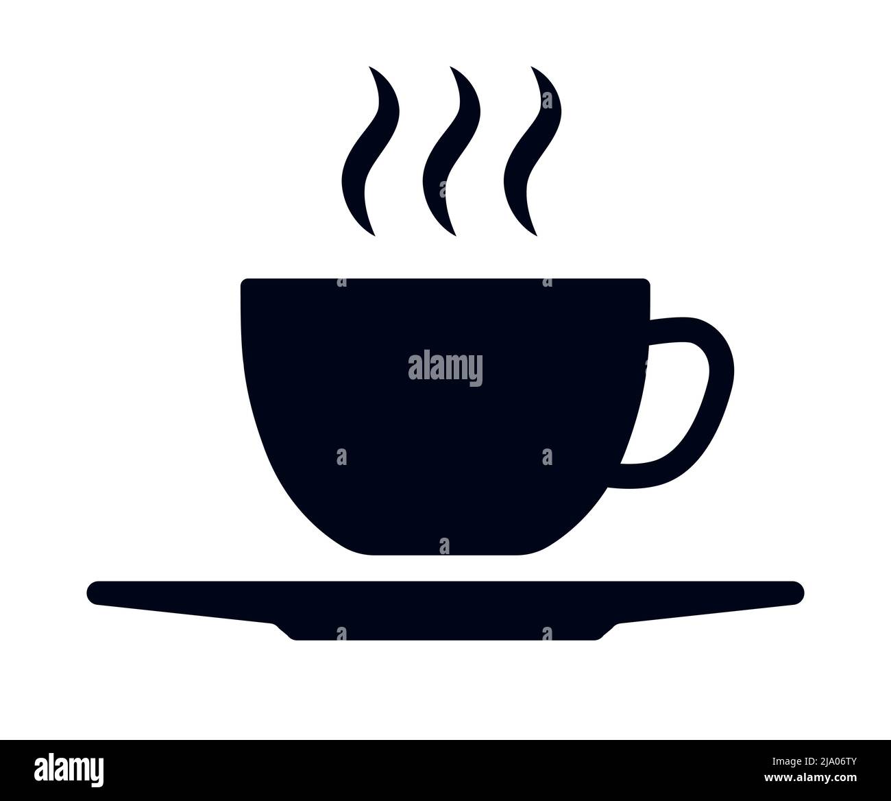 Vektorsymbol für Tasse Kaffee, Tee oder andere heiße Getränke Stock Vektor