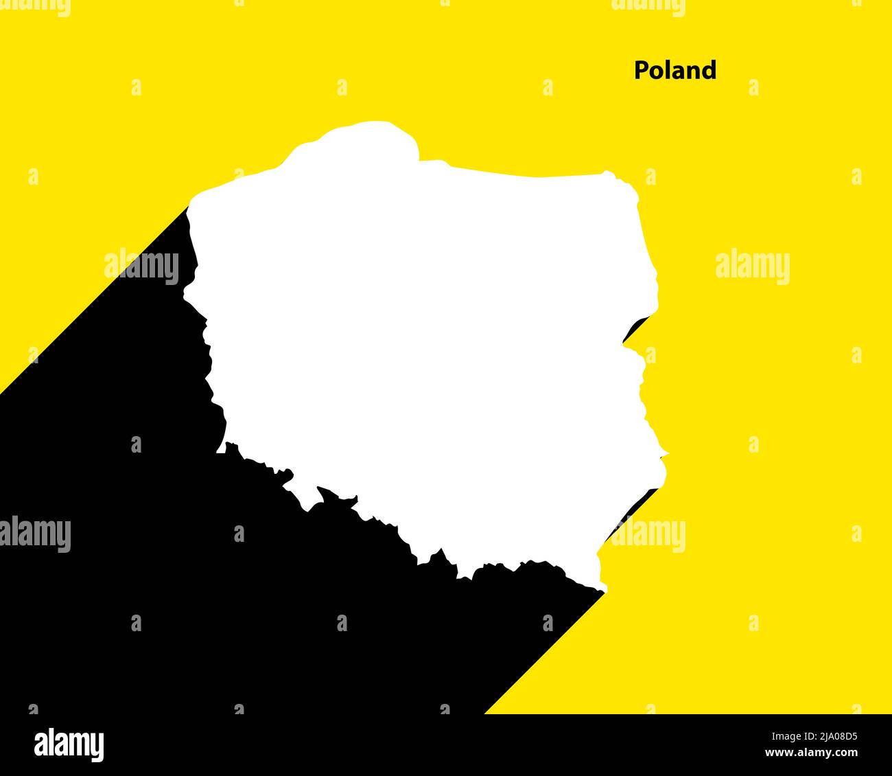 Polen Karte auf Retro-Poster mit langem Schatten. Vintage-Zeichen einfach zu bearbeiten, zu bearbeiten, zu ändern oder zu färben. Stock Vektor