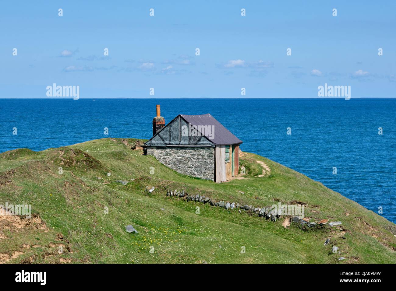 Kleines Steinhaus auf Pen Ysgaden auf der Halbinsel Llyn entlang des