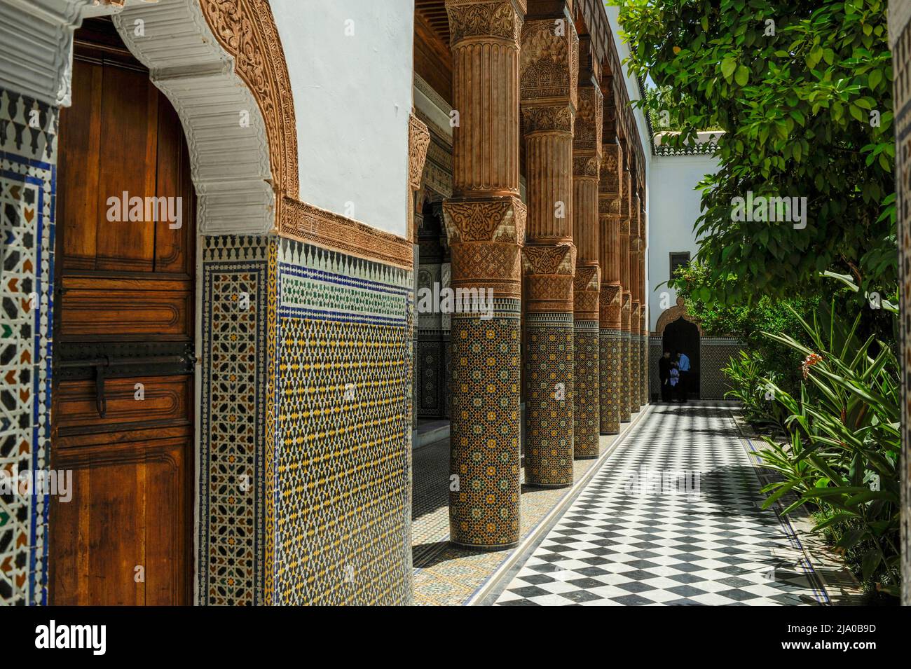 Dar El Bacha Museum der Zusammenflusse in Marrakesch. Es ist ein majestätisches Museum/Palast, der von der National Foundation of Museums verwaltet wird. Stockfoto