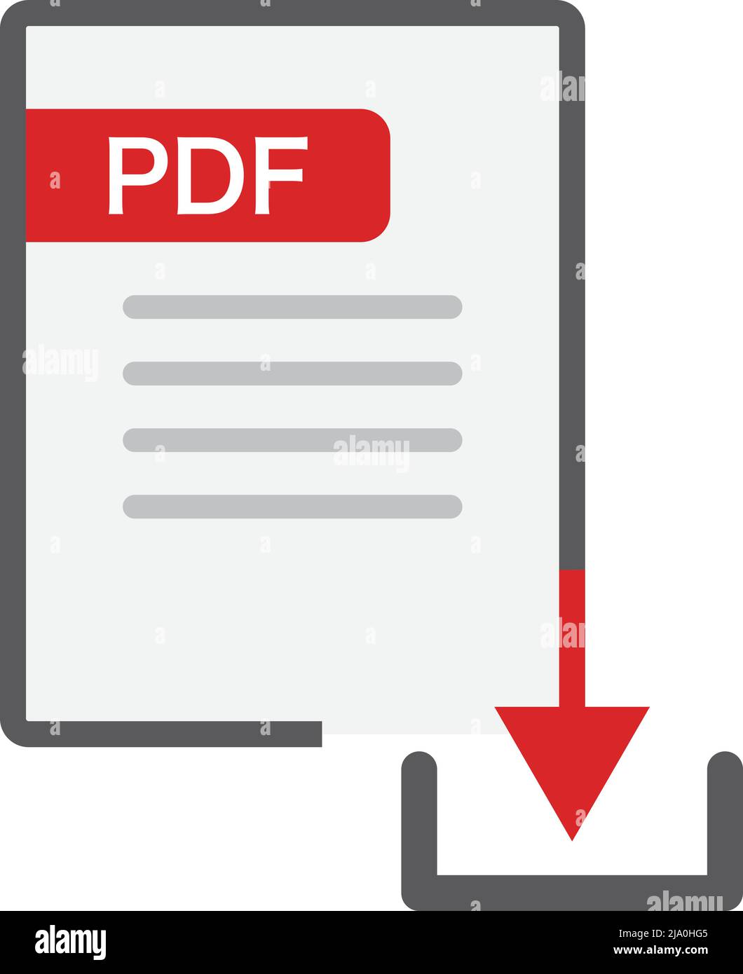 PDF-Symbol und Download-Symbol. Bearbeitbarer Vektor. Stock Vektor
