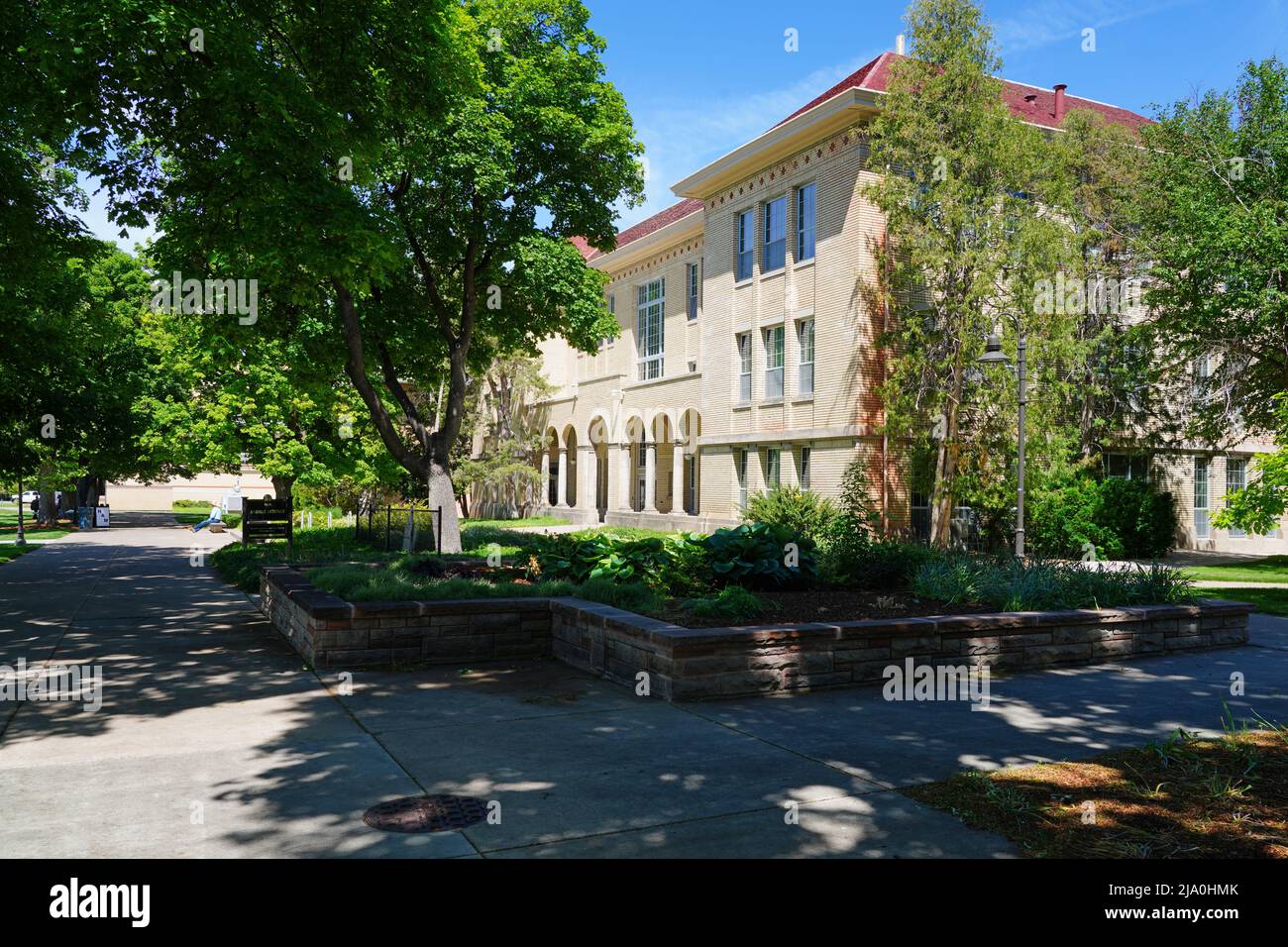 LOGAN, UT –11 JUN 2021- Blick auf den College-Campus der Utah State University, einer öffentlichen Lehr- und Forschungsuniversität in Logan, Utah, United Stockfoto