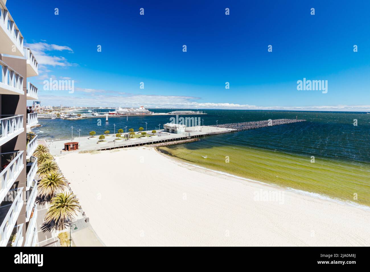 Blick über Port Phillip Bay in Melbourne, Australien Stockfoto