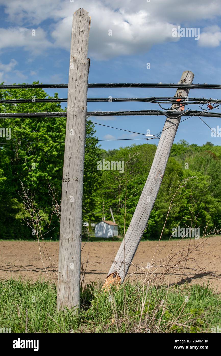 Der Sturm war so stark, dass er mehrere Energiestationen in der Region durchbrach. Stockfoto