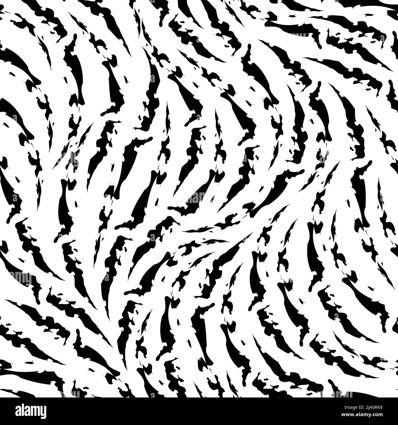 Stock nahtlose schwarz und weiß Vektor Zebra Hautmuster.Abstrakt zerrissen Streifen schwarz nahtlose Textur. Stock Vektor