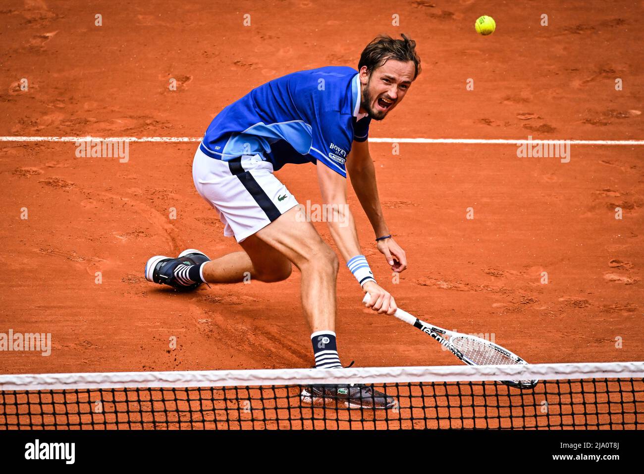 Daniil MEDVEDEV aus Russland während des fünften Tages von Roland-Garros 2022, French Open 2022, Grand Slam Tennisturnier am 26. Mai 2022 im Roland-Garros-Stadion in Paris, Frankreich - Foto: Matthieu Mirville/DPPI/LiveMedia Stockfoto