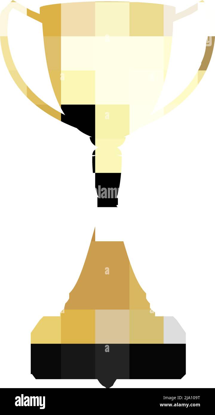 Award Medaille realistische Komposition mit isolierten Bild der goldenen Trophäe Tasse auf leeren Hintergrund Vektor-Illustration Stock Vektor