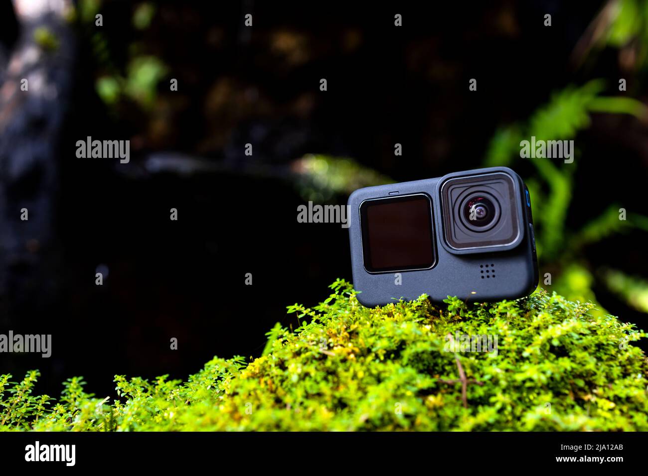 Die ganz neue Action-Kamera. Action Cam Stockfoto