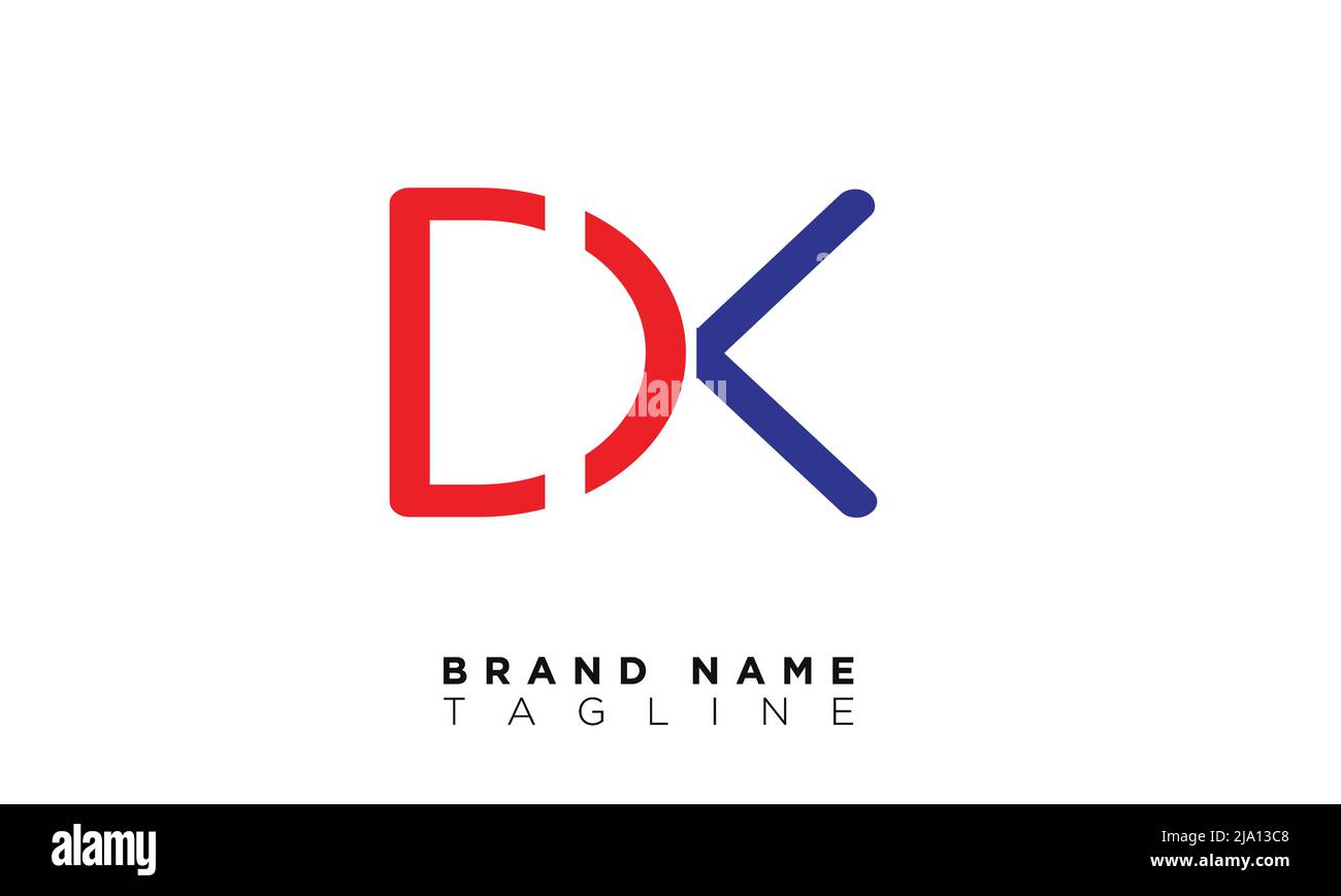 DK Alphabet Buchstaben Initialen Monogramm Logo Stock Vektor
