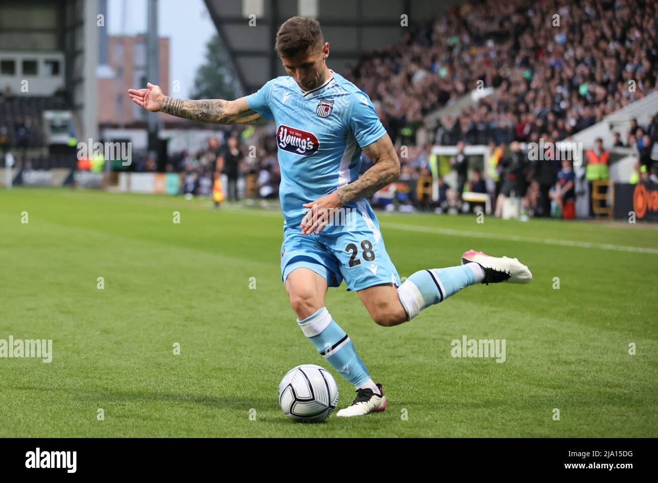 NOTTINGHAM, ENGLAND. MAI 23RD 2022. Gavan Holohan aus Grimsby Town in Aktion während des Play-Off-Spiels der Vanarama National League zwischen Notts County und Stockfoto