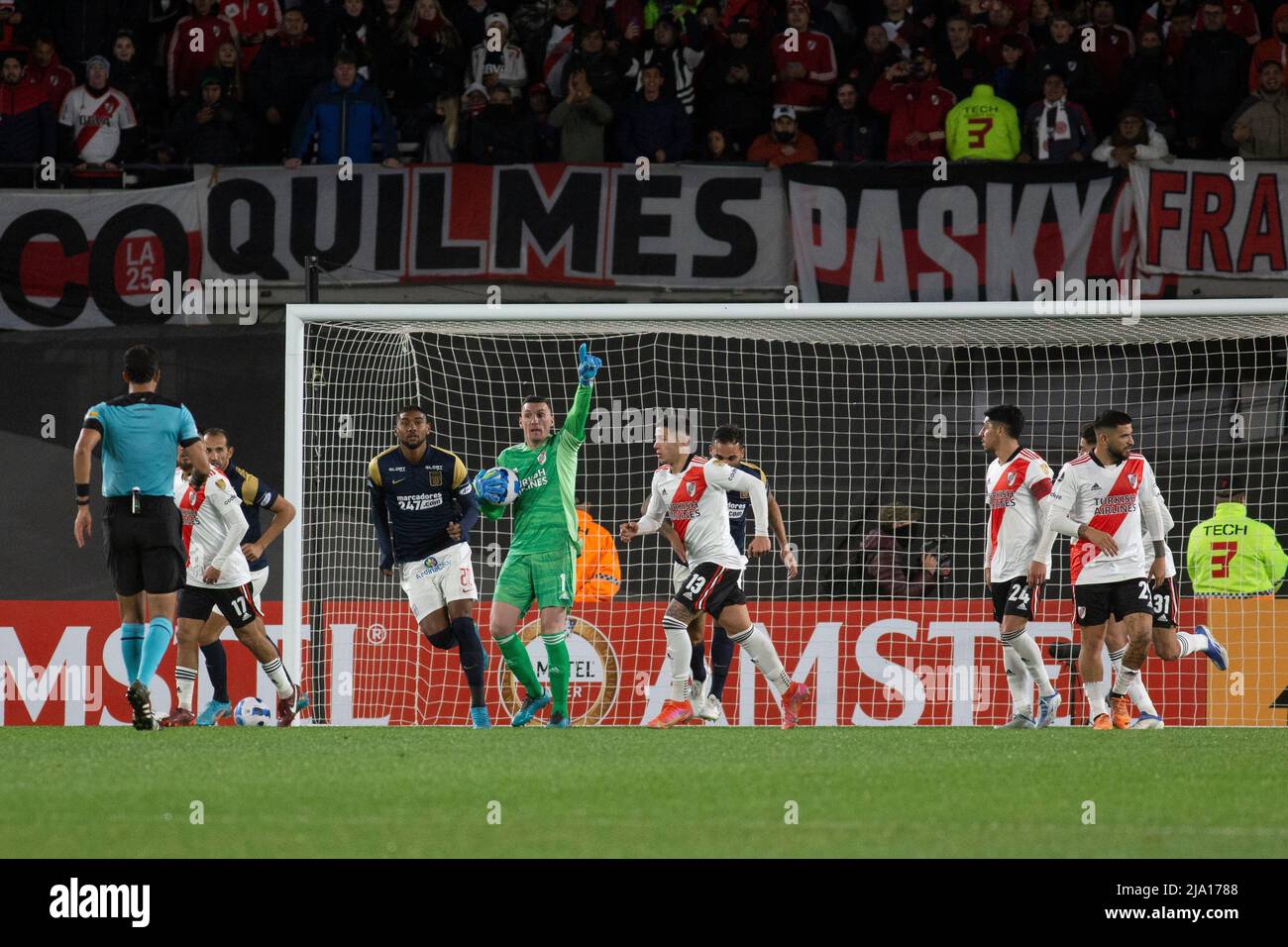 Franco Armani Torwart vom River Plate Team Argentina spielt gegen Alianza de Lima für den Libertadores Cup. Stockfoto