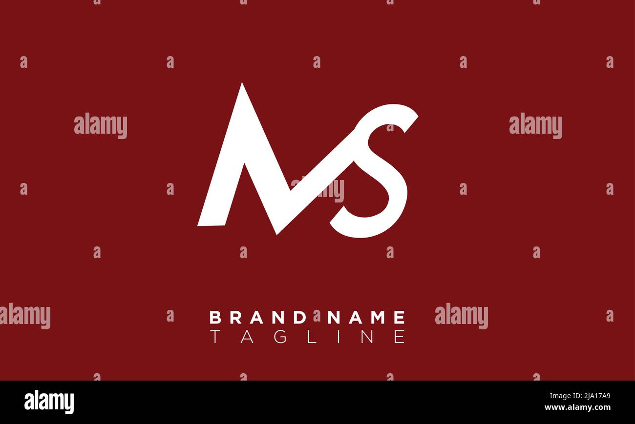 MS Alphabet Buchstaben Initialen Monogramm Logo Stock Vektor