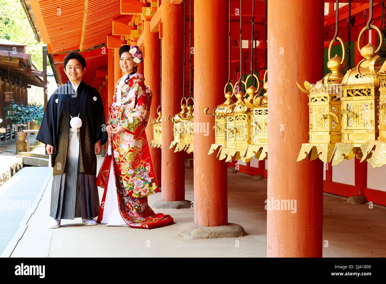 Japan. Nara. Traditionelle Hochzeit Stockfoto