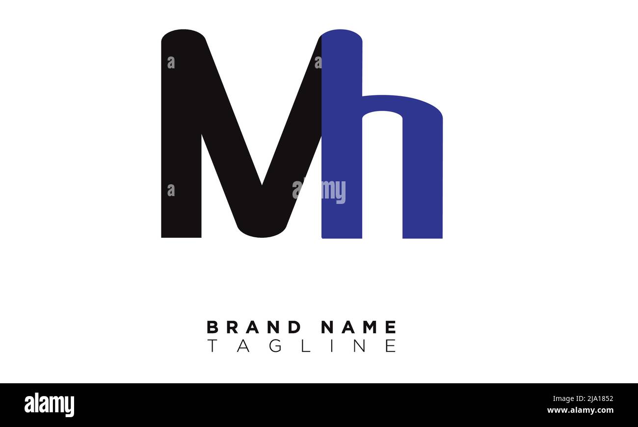 MH Alphabet Buchstaben Initialen Monogramm Logo Stock Vektor