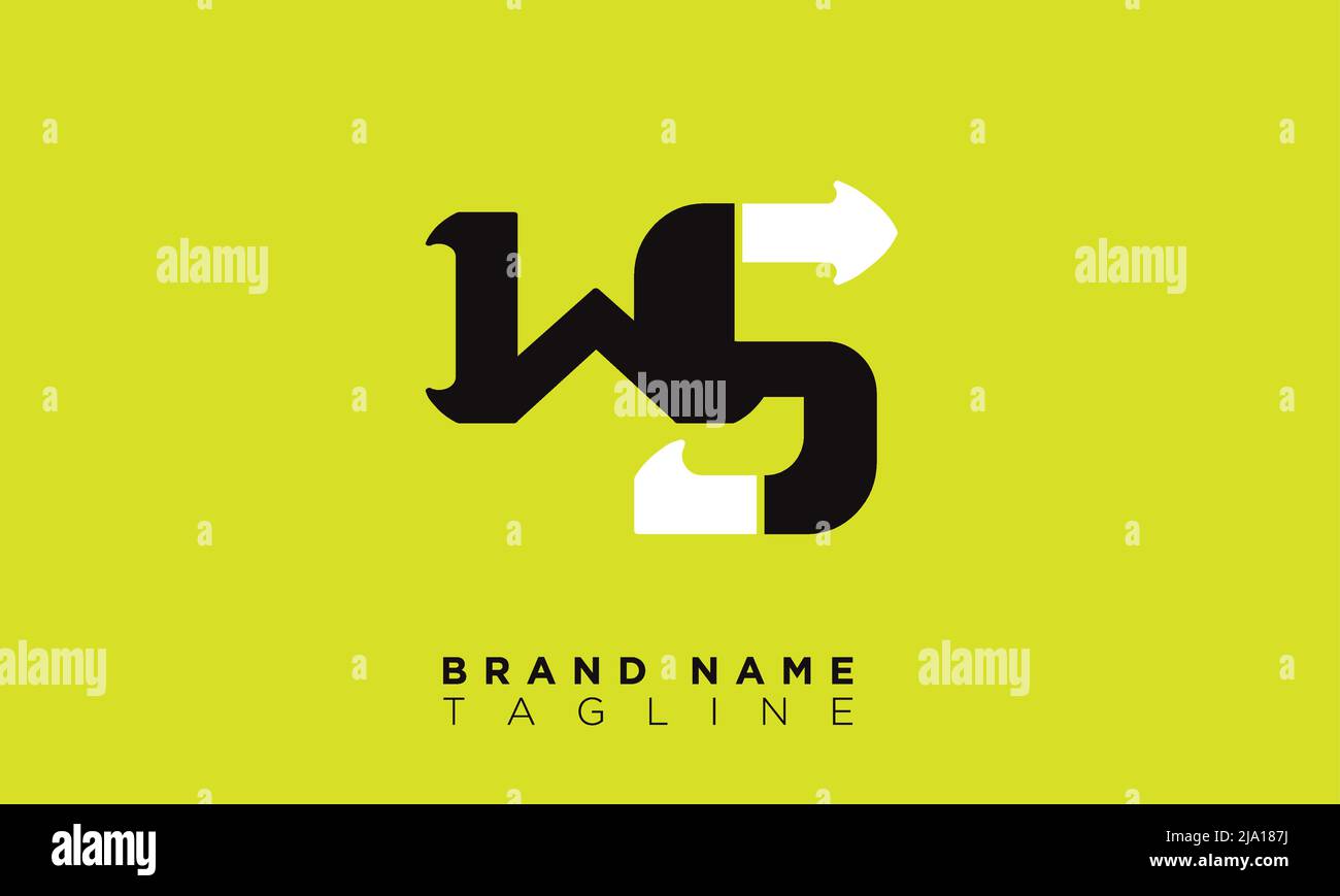 WS Alphabet Buchstaben Initialen Monogramm Logo Stock Vektor