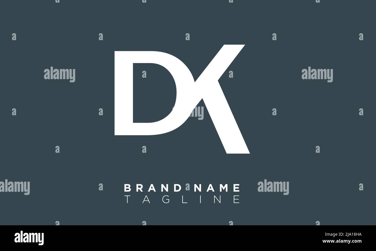 DK Alphabet Buchstaben Initialen Monogramm Logo Stock Vektor