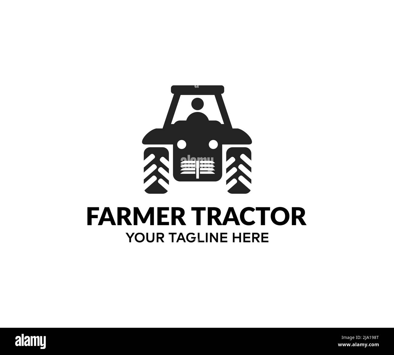 Traktor pflügt das Feld. Landwirtschaft Konzept Logo Design. Landwirtschaftliche Vektor-Design und Illustration. Stock Vektor