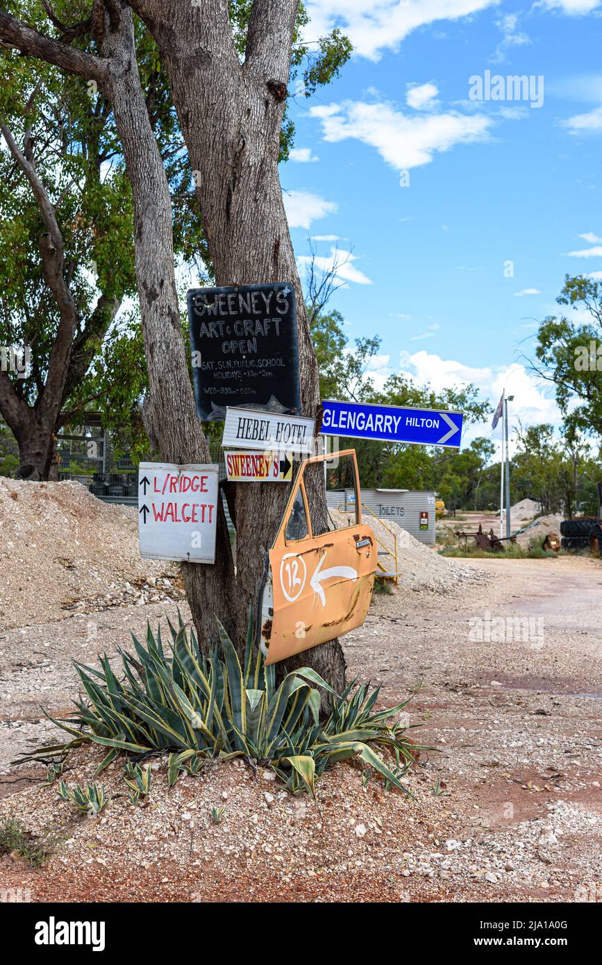 Door 12 auf der Orange Car Door Tour durch das Sheepyard Inn in den Grawn Opal Fields von New South Wales Stockfoto