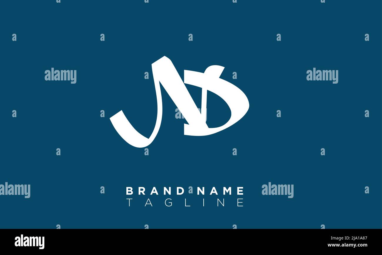ND Buchstaben Initialen Monogramm Logo Stock Vektor