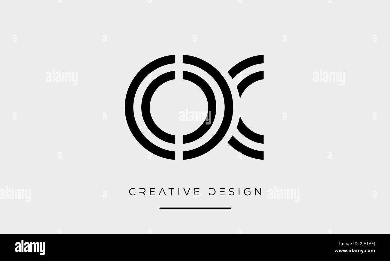 Alphabet Buchstaben OX oder XO Logo Monogramm Stock Vektor