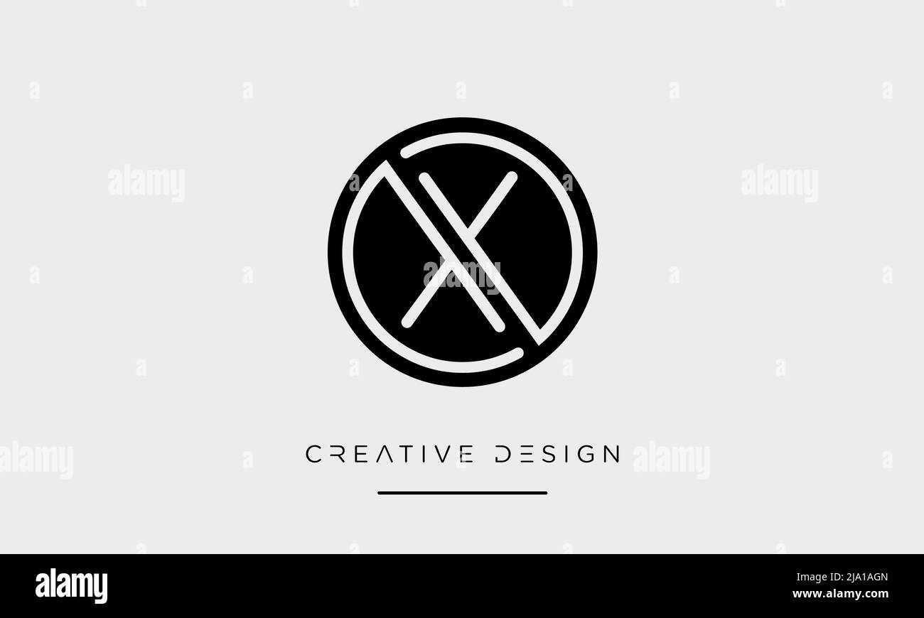 Alphabet Buchstaben OX oder XO Logo Monogramm Stock Vektor